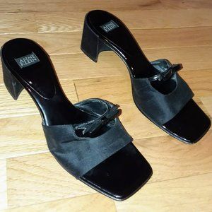 ANNE KLEIN Amuse Sandals 7.5 1/2 M Black Wedge